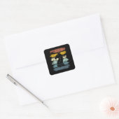 Chess Horse Retro Vierkante Sticker (Envelop)