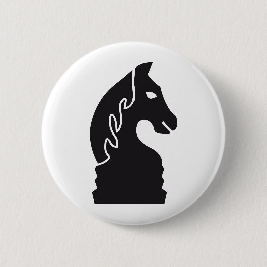 chess horse ronde button 5,7 cm (Voorkant)