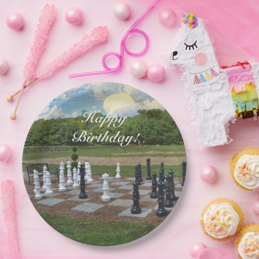 Chess Iedereen Happy Birthday Papieren Bordje (Feest)