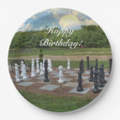 Chess Iedereen Happy Birthday Papieren Bordje (Voorkant)