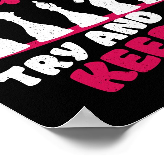 Chess ik speel als een meisje probeer en houd spel poster (Hoek)