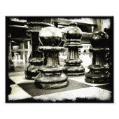 Chess in Black en White Foto Afdruk (Voorkant)