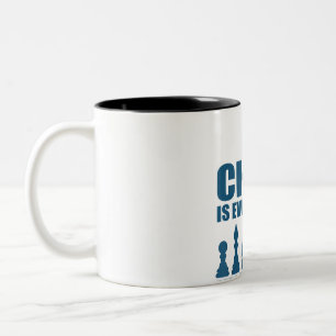 Chess is Art Science Sports Gift Women Mannen Tweekleurige Koffiemok