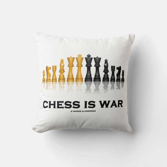 Chess is een oorlogsreflecterende schaakstukken kussen (Voorkant)