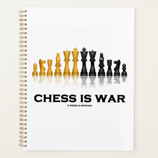 Chess is een oorlogsreflecterende schaakstukken planner (Voorkant)