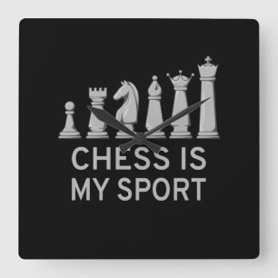 Chess is mijn sport vierkante klok