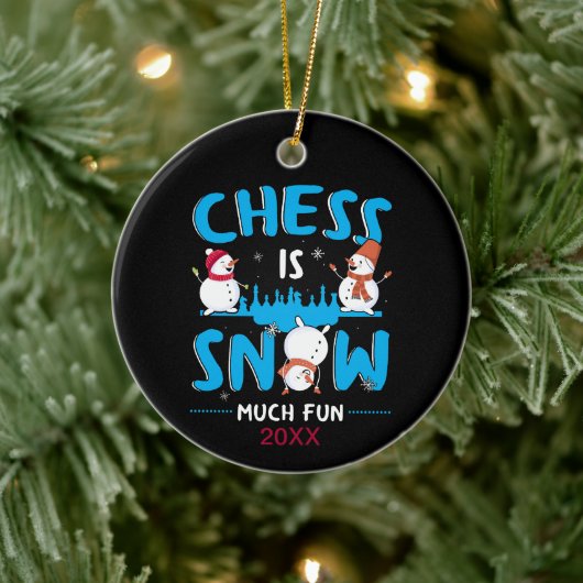 Chess is Snow Much Fun - Winter Holiday Snowman Keramisch Ornament (Boom)