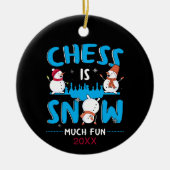 Chess is Snow Much Fun - Winter Holiday Snowman Keramisch Ornament (Voorkant)