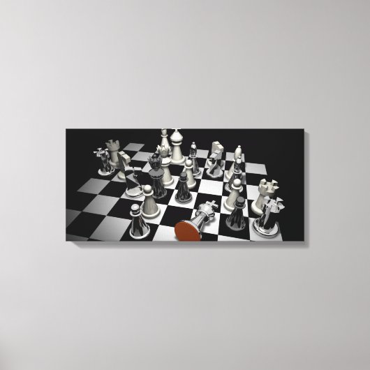 Chess Jigzaag Puzzle Canvas Afdruk (Voorkant)