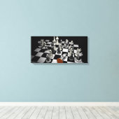Chess Jigzaag Puzzle Canvas Afdruk (Insitu (Houten vloer))