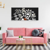 Chess Jigzaag Puzzle Canvas Afdruk (Insitu (Woonkamer))