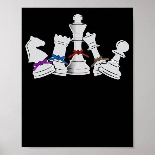 Chess Jiu Jitsu voor BJJ Martial Art Grappling Poster (Voorkant)