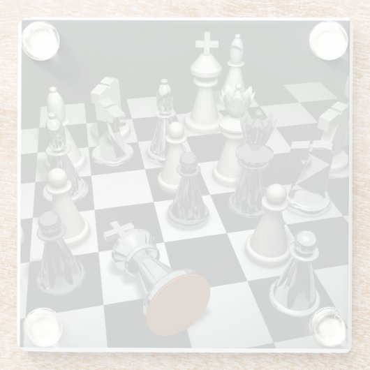 Chess Keepomwille Box Glazen Onderzetter (Achterkant)