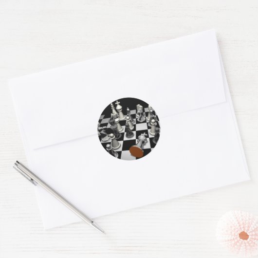 Chess Keychain Ronde Sticker (Envelop)