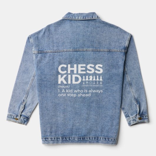 Chess Kind Definition Chess Player Denim Jacket (Achterkant)