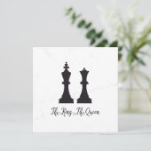 Chess King and Queen Pieces Wedding Design (Staand voorkant)