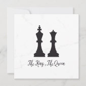 Chess King and Queen Pieces Wedding Design (Voorkant)
