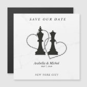 Chess King and Queen Pieces Wedding Design (Voorkant / Achterkant)