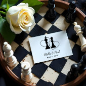 Chess King and Queen Pieces Wedding Design Rubberstempel
