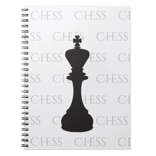 Chess King Classic Piece Modern Black, White Notitieboek (Voorkant)