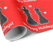 Chess King en Queen met Kerstmis Cadeaupapier (Rol Hoek)