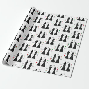 Chess King en Queen met Kerstmis Cadeaupapier