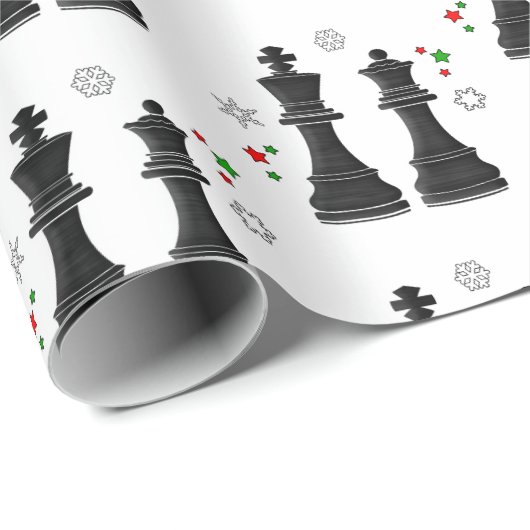 Chess King en Queen met Kerstmis Cadeaupapier (Rol Hoek)
