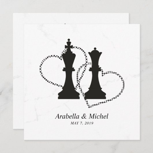 Chess King en Queen Pineersels Wedding Design (Voorkant / Achterkant)