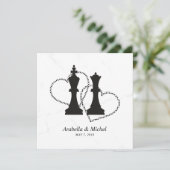 Chess King en Queen Pineersels Wedding Design (Staand voorkant)