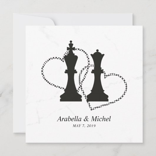 Chess King en Queen Pineersels Wedding Design (Voorkant)