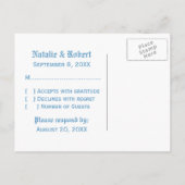 Chess King en Queen RSVP Briefkaart, blauw Uitnodiging Briefkaart (Achterkant)