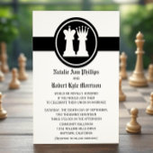 Chess King en Queen Wedding Invitation Kaart