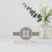 Chess King en Queen Wedding Place Cards, Grey Plaatskaartje (Staand voorkant)