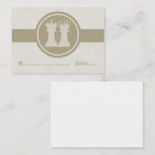 Chess King en Queen Wedding Place Cards, Latte Plaatskaartje (Voorkant / Achterkant)