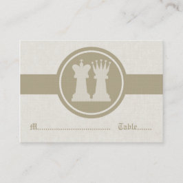 Chess King en Queen Wedding Place Cards, Latte Plaatskaartje
