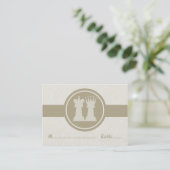 Chess King en Queen Wedding Place Cards, Latte Plaatskaartje (Staand voorkant)