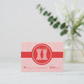 Chess King en Queen Wedding Place Cards, Red Plaatskaartje (Staand voorkant)