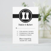 Chess King en Queen Wedding Response Kaart (Staand voorkant)