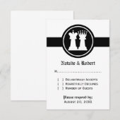 Chess King en Queen Wedding Response Kaart (Voorkant / Achterkant)