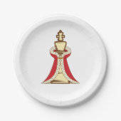 Chess King Piece Papieren Bordje (Voorkant)