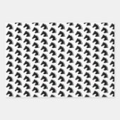 Chess King Queen Knight Black White Pattern Fun Inpakpapier Vel (Voorkant 3)