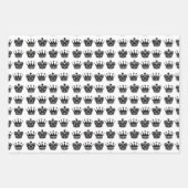 Chess King Queen Knight Black White Pattern Fun Inpakpapier Vel (Voorkant)