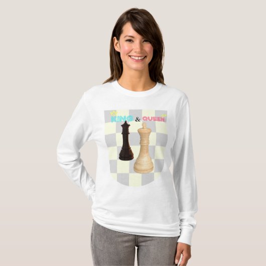 Chess King & Queen T-shirt (Voorkant volledig)