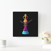 Chess King Square Wall klok (Huis)