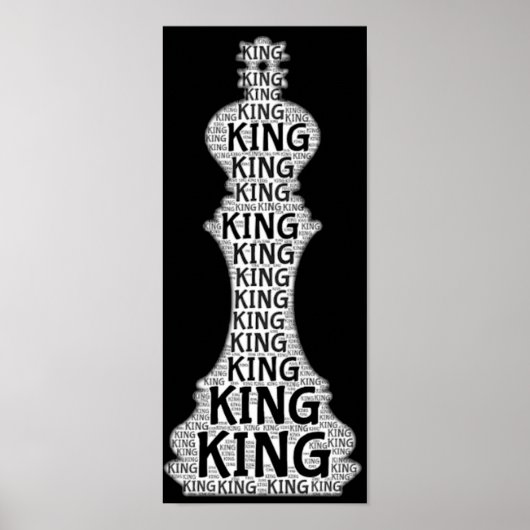 Chess King Word Afbeelding Poster (Voorkant)