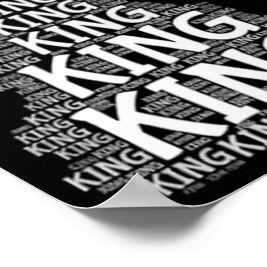 Chess King Word Afbeelding Poster (Hoek)