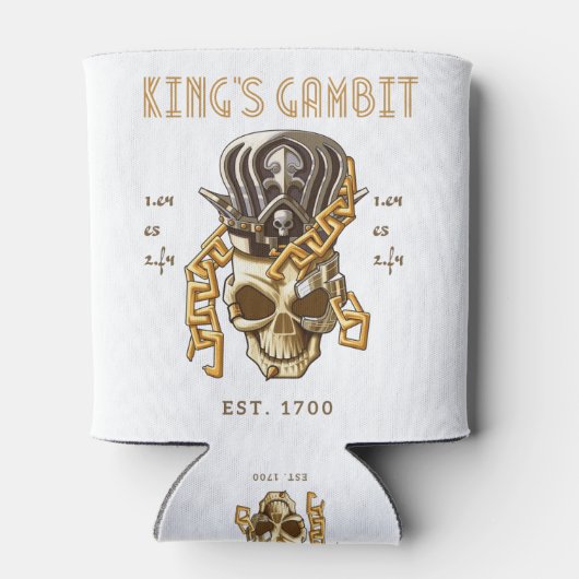 Chess King's Gambit Est 1700 Moves 1.e4 e5 2.f4 Blikjeskoeler (Achterkant)