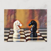 Chess Knight Chess Board Briefkaart (Voorkant)