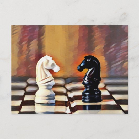 Chess Knight Chess Board Briefkaart (Voorkant)