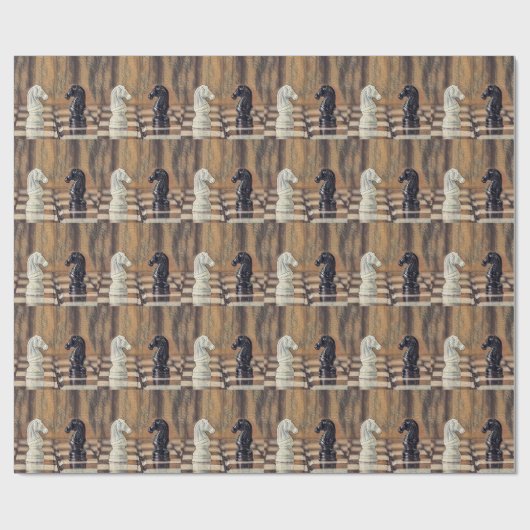 Chess Knight Chess Board Cadeaupapier (Vlak)